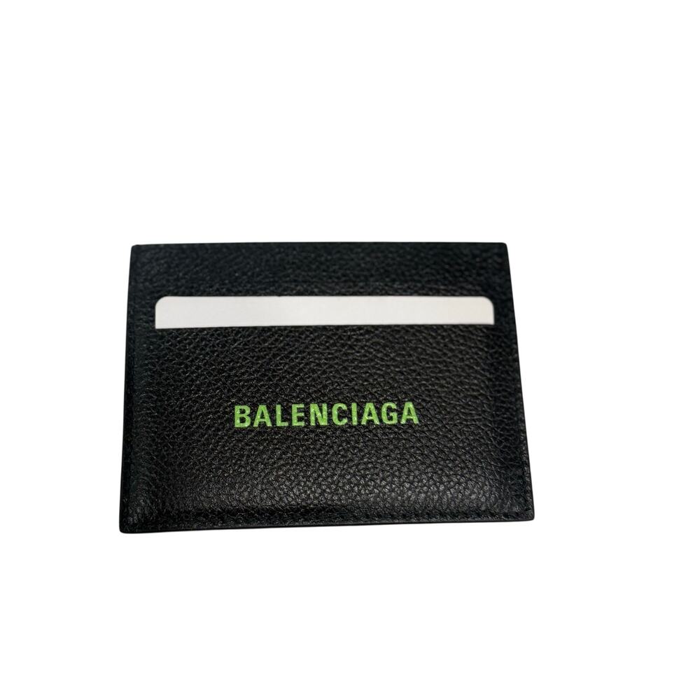 LIVE SHOW UNLISTED Balenciaga NWOT Card Holder Neon Green Font